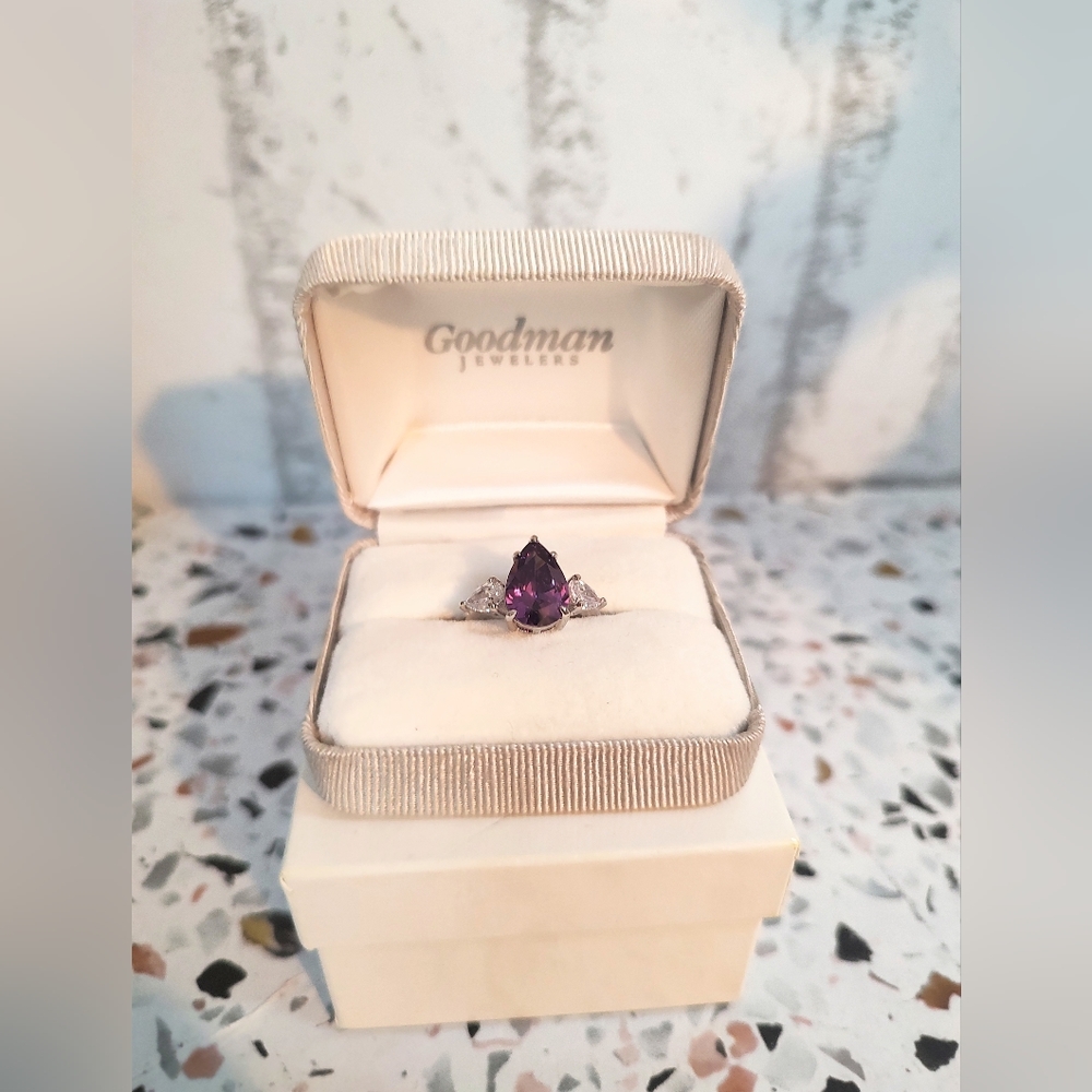 Gorgeous Amethyst Teardrop Ring